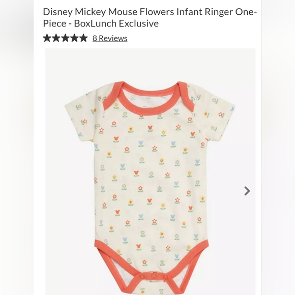 NWT Disney Mickey Mouse flowers onesie 9 months - Picture 5 of 6